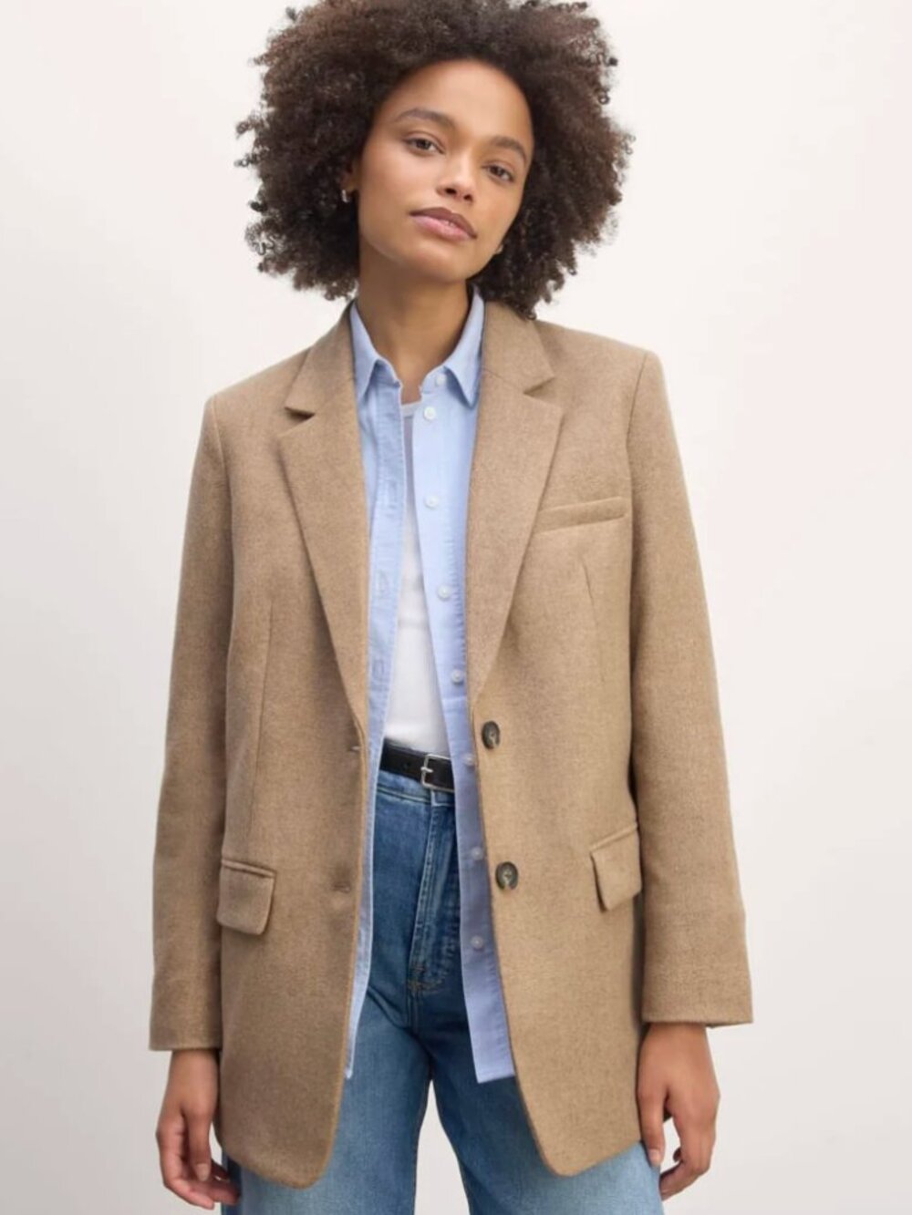 NWT Everlane The Oversized Blazer in Wool - Beige Twill | Size OO